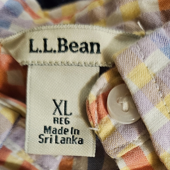 LL Bean Pastel Textured Button-Up Cotton Festive Top XL - Picture 4 of 14